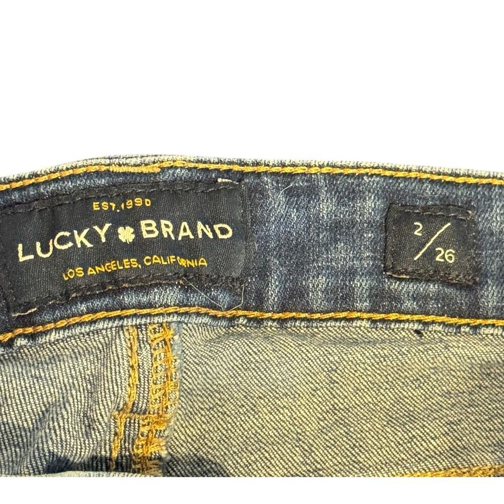 Lucky Brand Ava Crop Distressed Denim Skinny Mid-Rise Jeans Women's Sz 2/26 - Picture 7 of 12